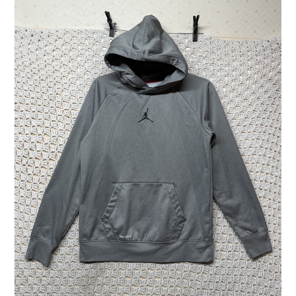 Nike Air Jordan Boys Youth Hoodie Sweatshirt XL (13-15) Gray Carbon Heather